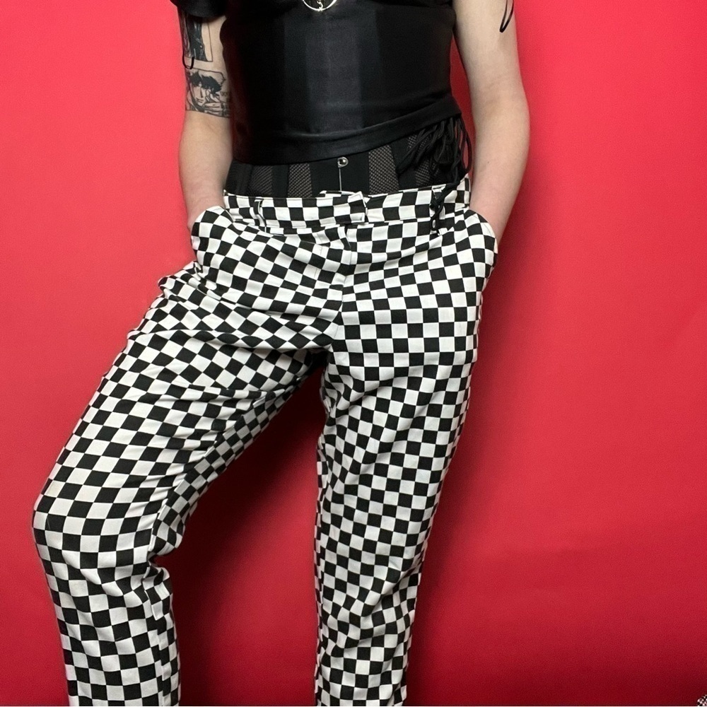 Checkerboard jeans 🖤🤍​​​​​​​​​​​​​​​​​​